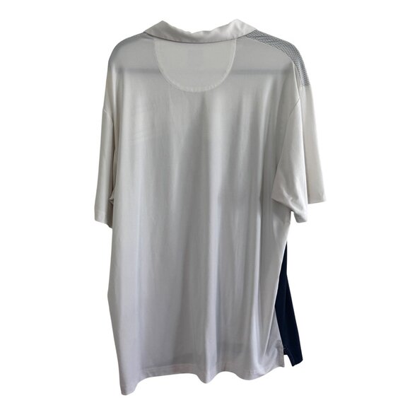 Callaway Mens XL Opti-Dri Polo Shirt White Navy Stripe Short Sleeve Golf Apparel - Picture 2 of 4